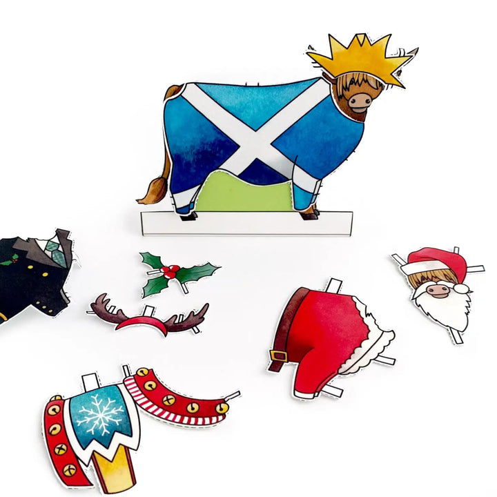 Dress a Highland Cow Christmas Card