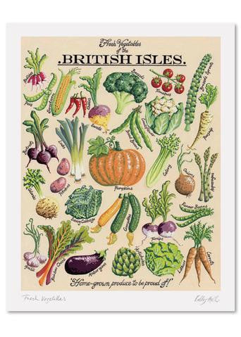 Kelly Hall Fresh Vegetables Print. Printed in England.