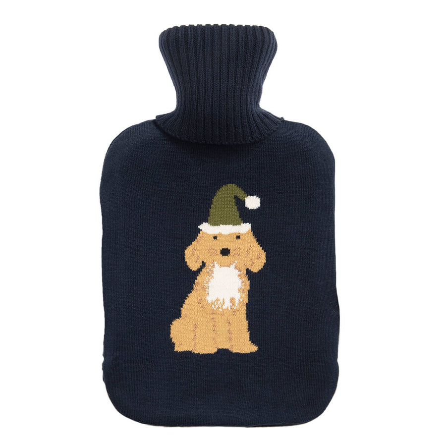 Christmas Dogs Knitted Hot Water Bottle by Sophie Allport.