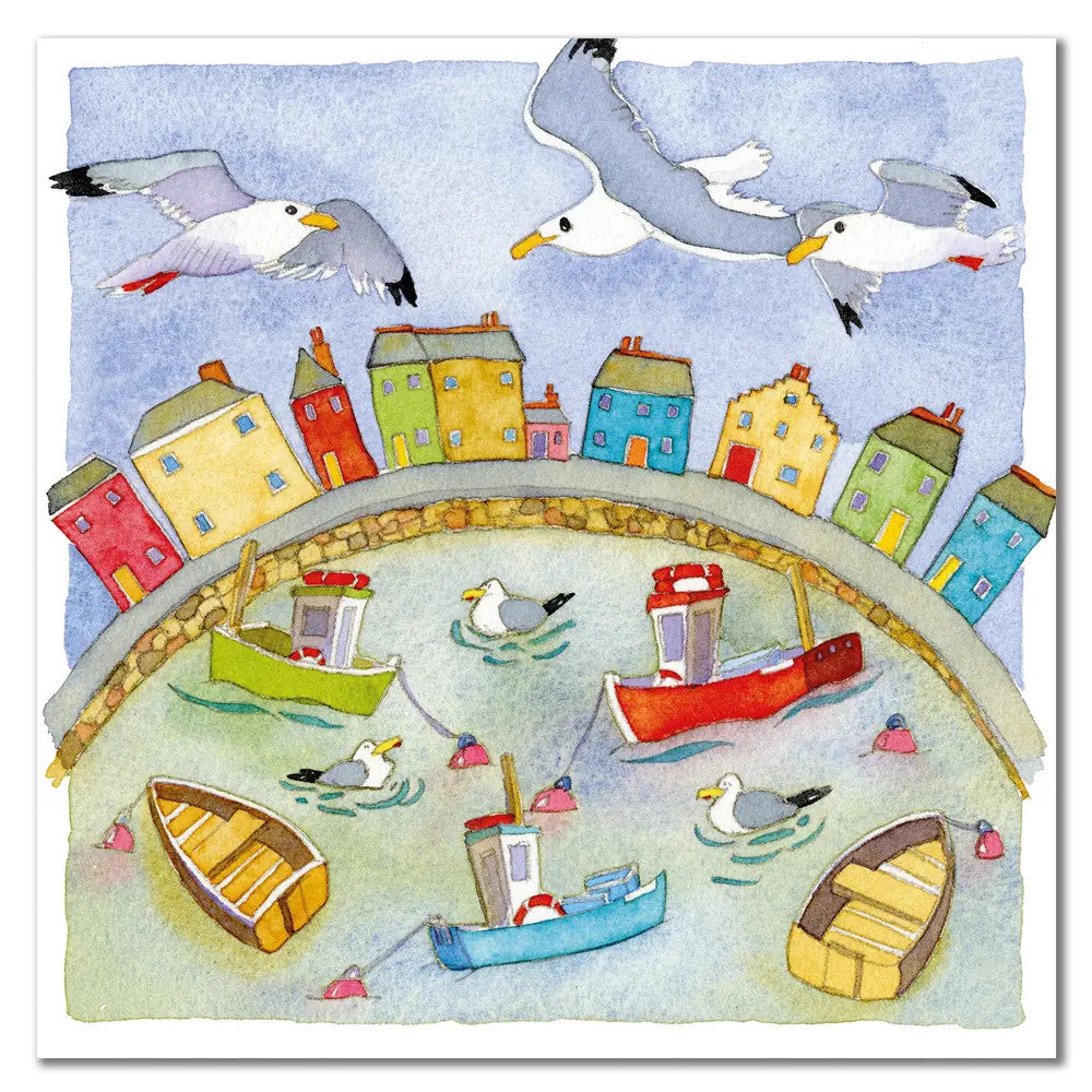 The Boat Float Greetings Card by Emma Ball