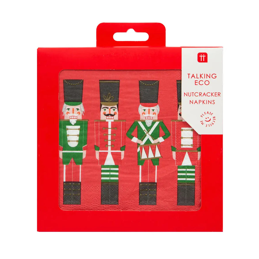 Red Nutcracker Christmas Napkins - 16 pack