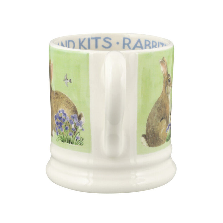 Bright New Morning Rabbits & Kits 1/2 Pint Mug by Emma Bridgewater. Handmade in England.