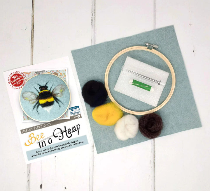 Bee in a Hoop Needle Felting Kit from The Crafty Kit Co. Made in Scotland