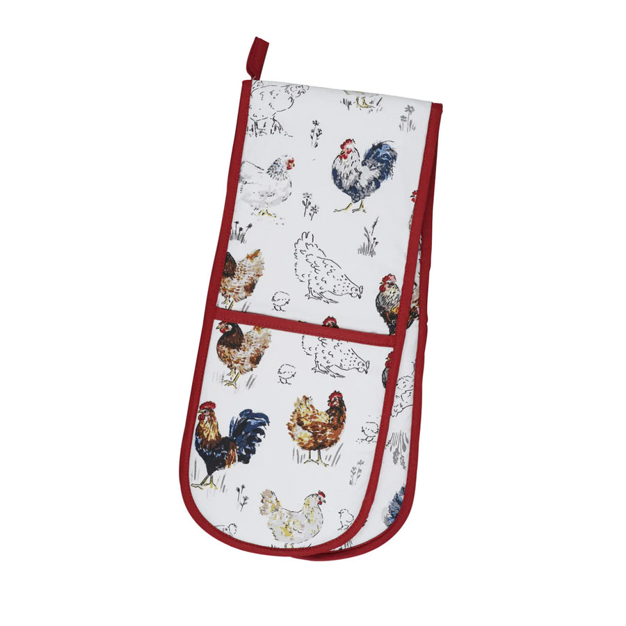 Farm Birds Double Oven Glove by Ulster Weavers