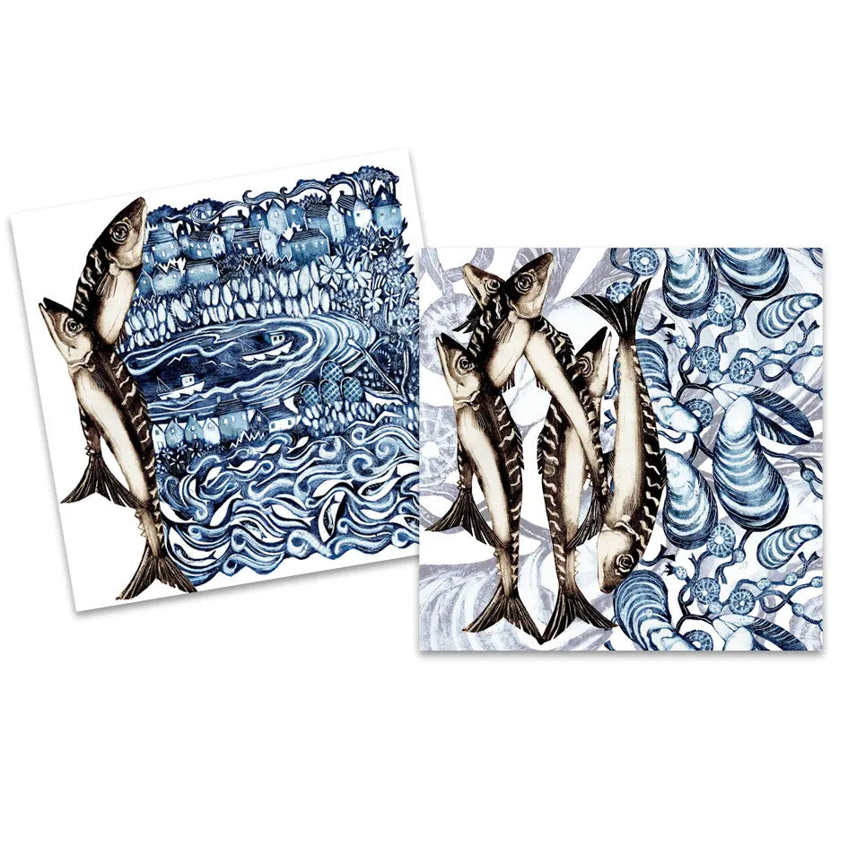Coastal Prints pack of 10 Mini Notecards by Caroline Cleave for Emma Ball.
