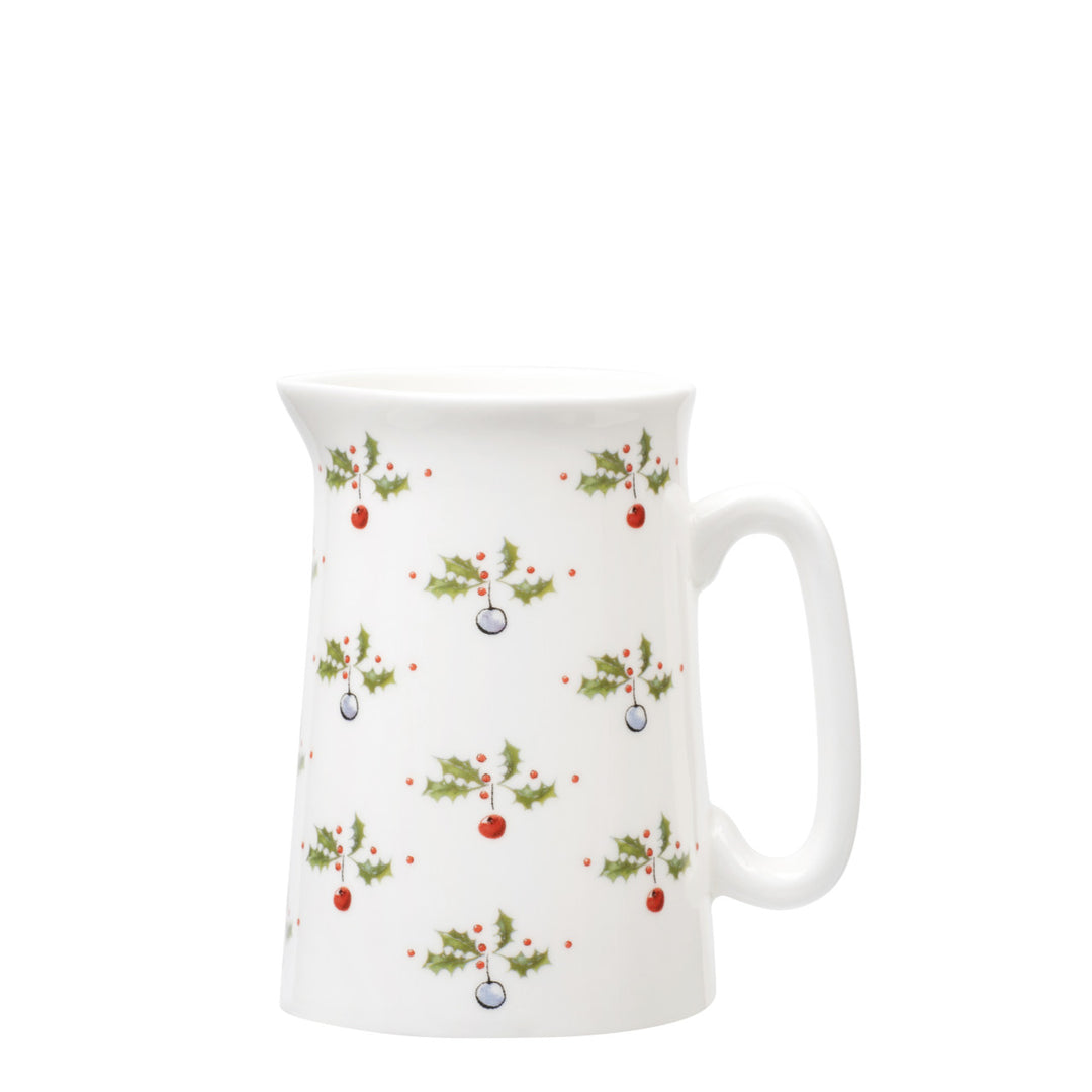 Holly and Berry Bone China Medium Jug by Jane Abbott