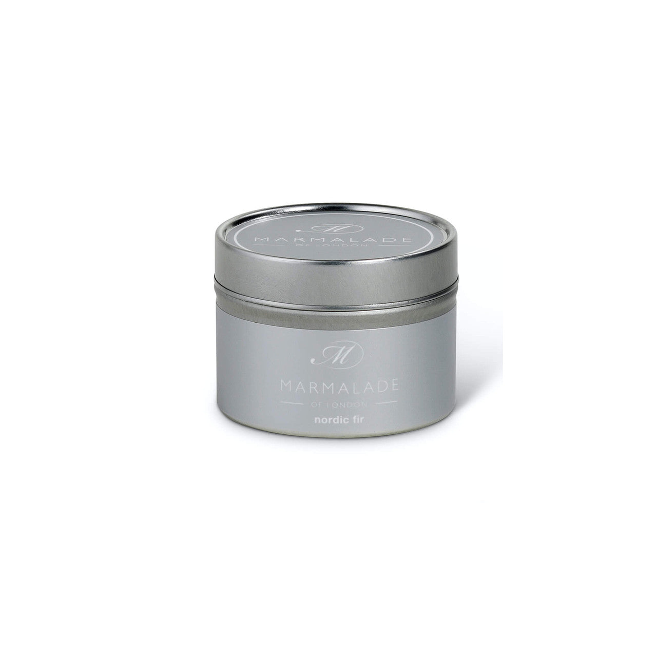 Nordic Fir small tin candle from Marmalade of London.