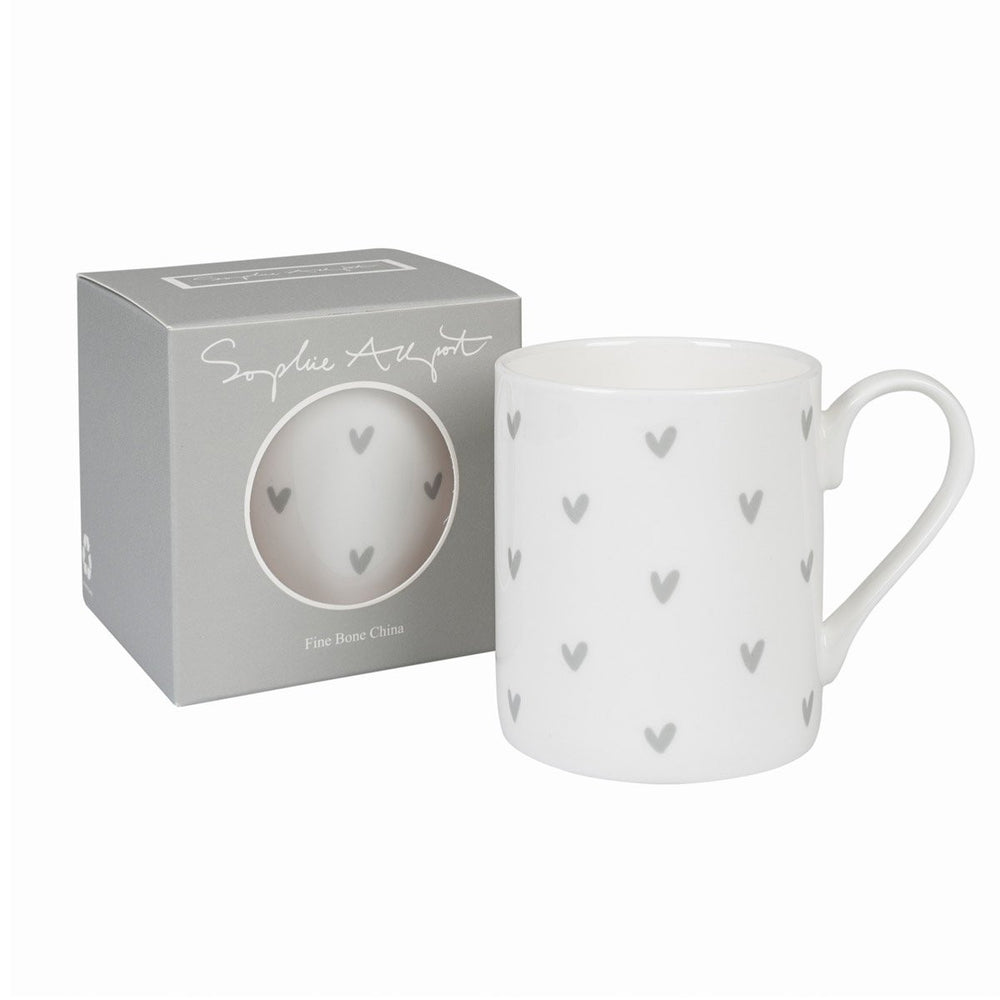 Sophie Allport Hearts Grey Mug boxed
