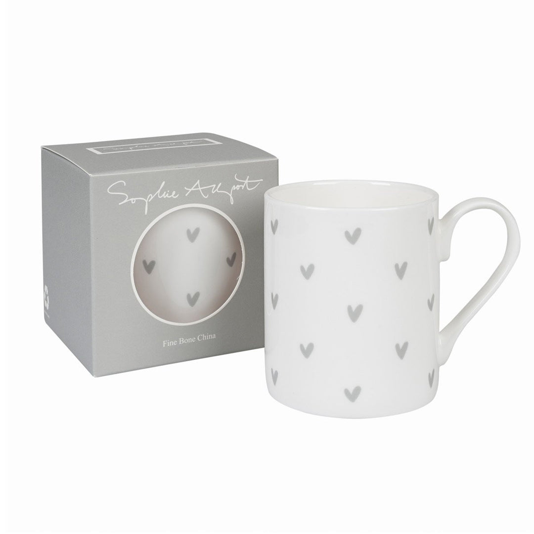 Sophie Allport Hearts Grey Mug boxed