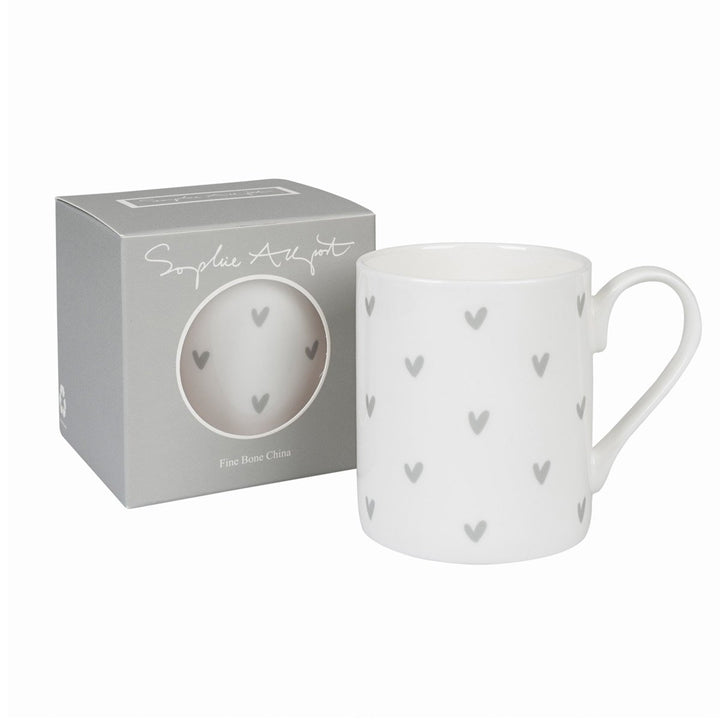 Sophie Allport Hearts Grey Mug boxed