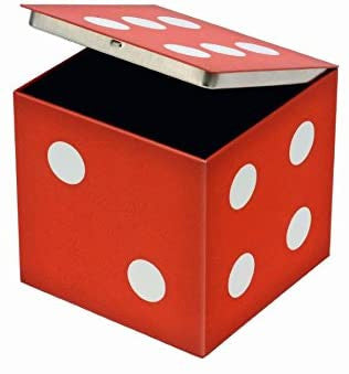 Vintage Tin Dice with hinged lid - Red