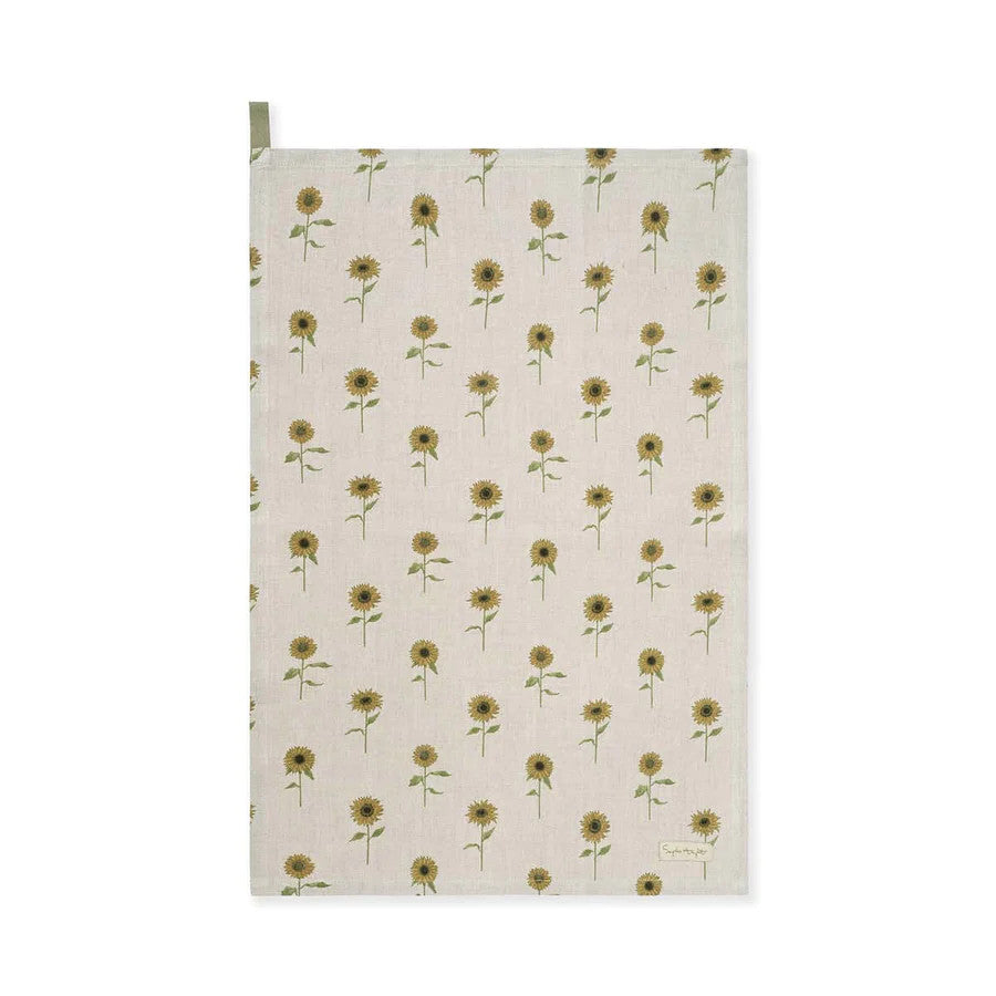 Sunflowers Linen Tea Towel by Sophie Allport