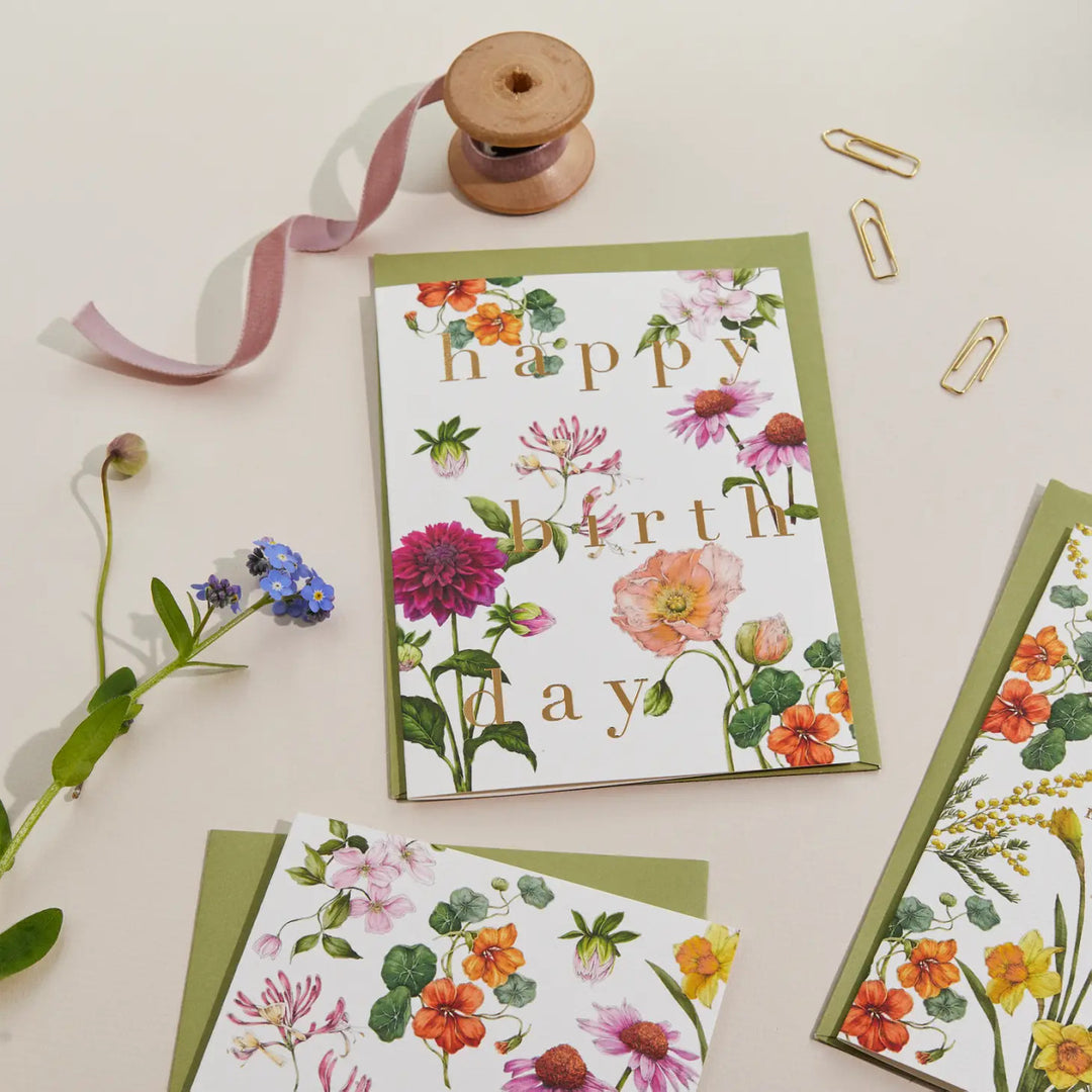 Bountiful Blooms "Happy Birthday" Greeting Card