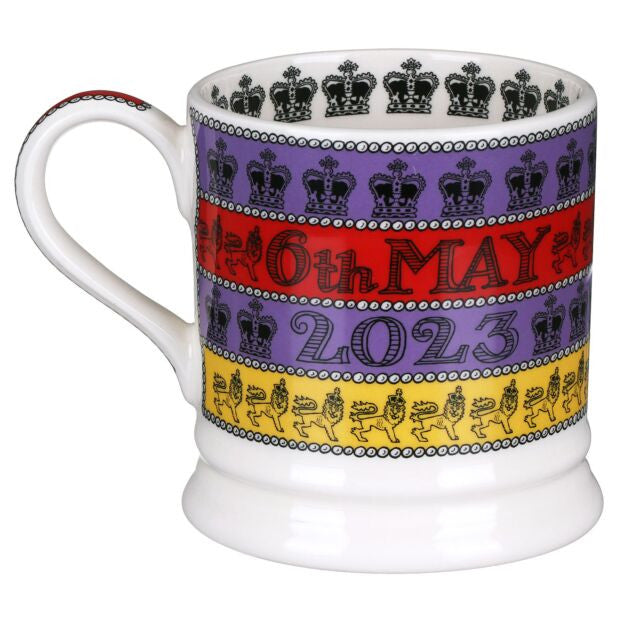 3 Cheers for King Charles III 1 Pint Mug by Emma Bridgewater. Handmade in England.