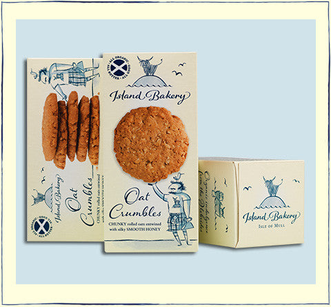 Island Bakery Organics Oat Crumbles. Made in Scotland.
