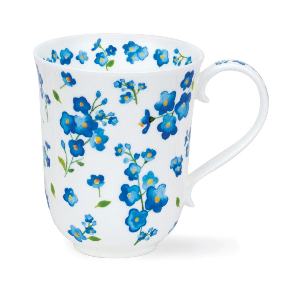 Dunoon Fine Bone China Braemar Petites Fleurs Mug - Blue