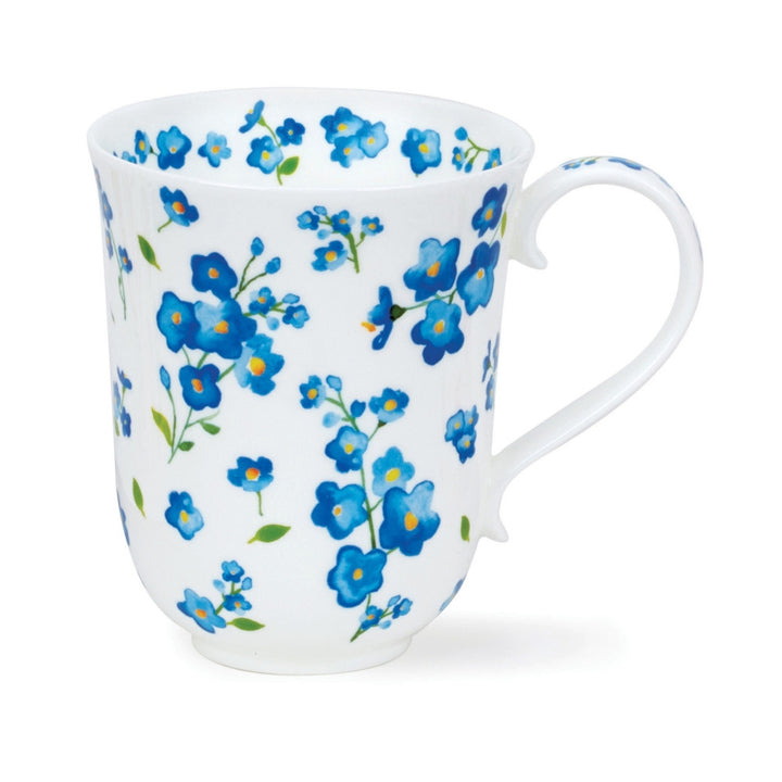 Dunoon Fine Bone China Braemar Petites Fleurs Mug - Blue
