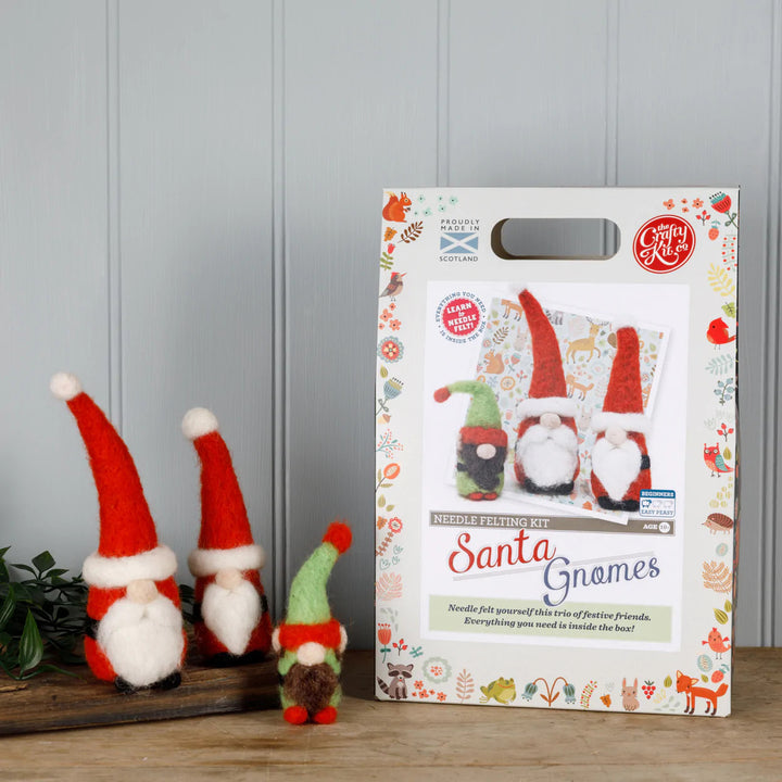 Santa Gnomes Needle Felting Kit from The Crafty Kit Co. Made in Scotland