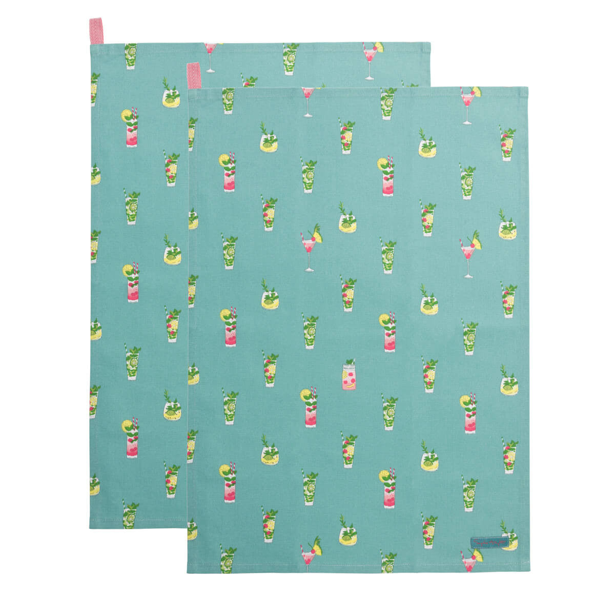 Cocktails Set of 2 Tea Towels by Sophie Allport.