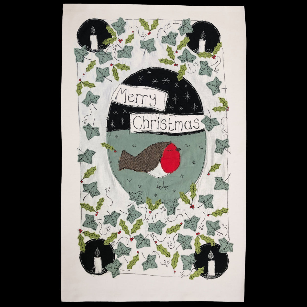 Poppy Treffry Christmas 100% cotton tea towel.