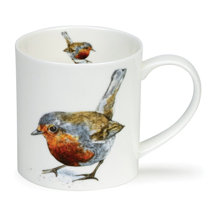 Fine bone china Dunoon Orkney Heather Longmuir Robin mug