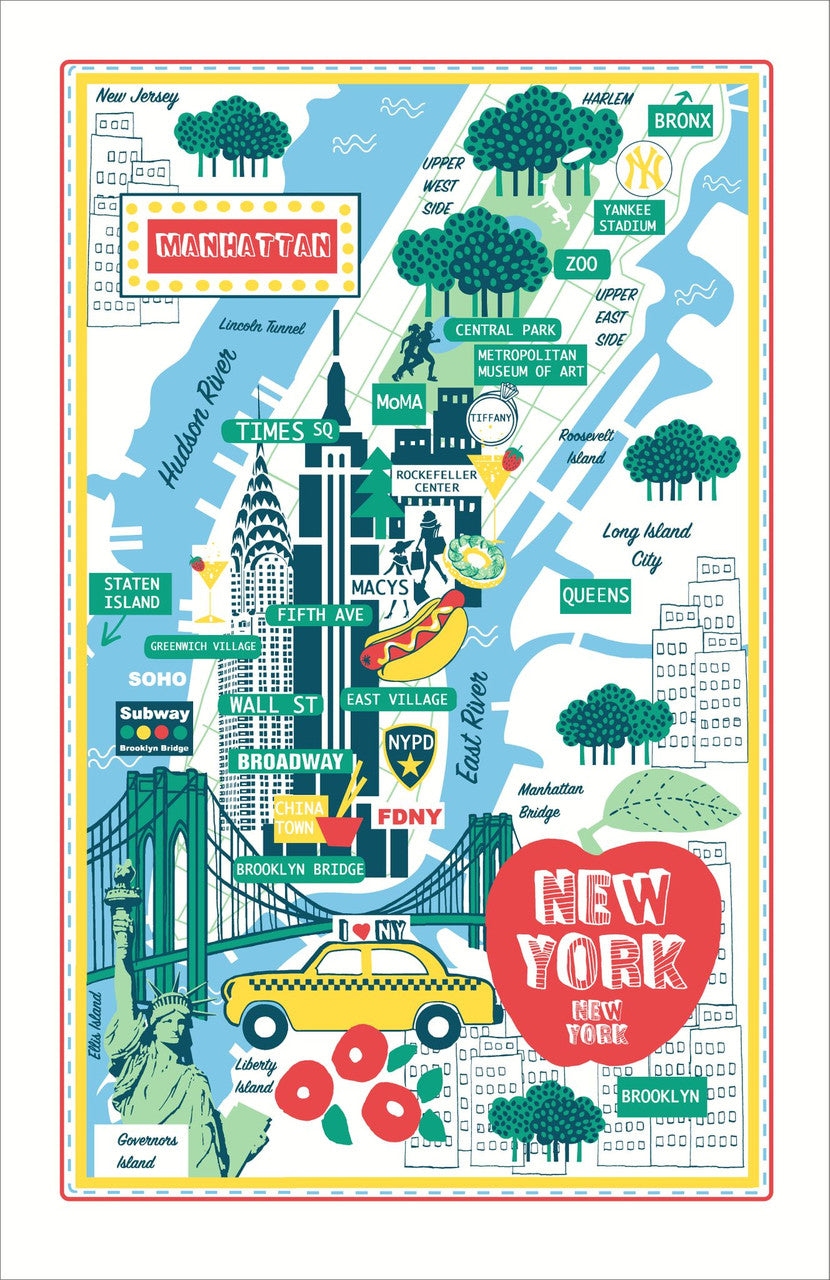 New York 100% Cotton tea towel by Ulster Weavers.
