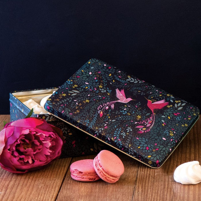 Hummingbird Paradise Deep Rectangular Tin from British Lifestyle Brand Sara Miller.
