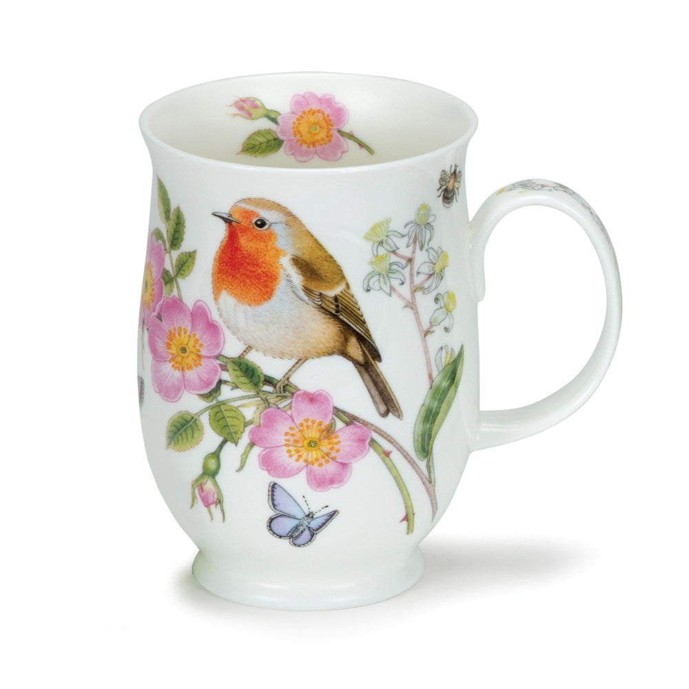  Dunoon Suffolk Hedgerow Birds Mug - Robin. Handmade in England.