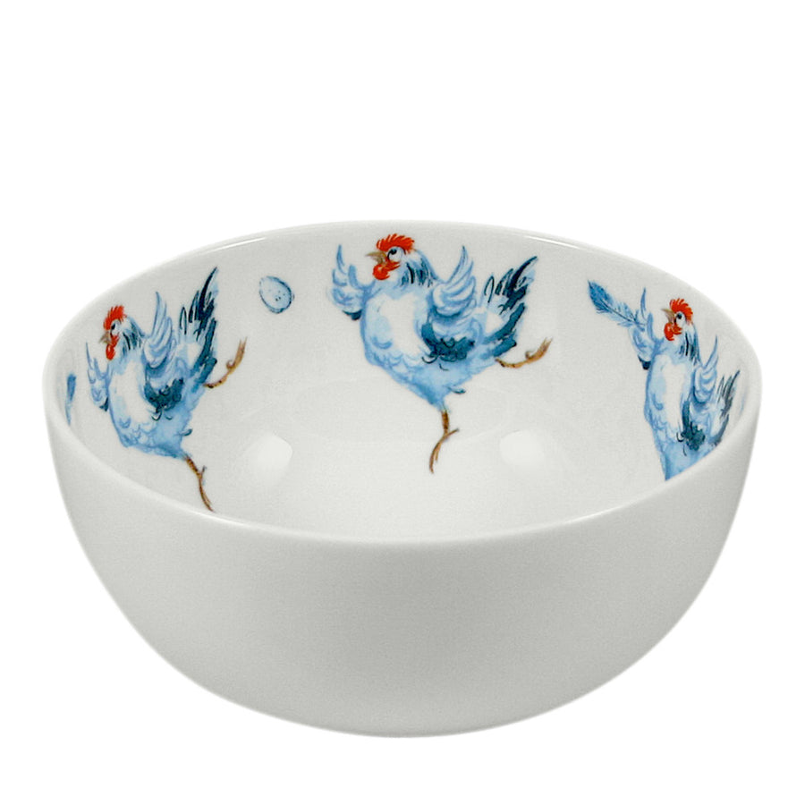 Dancing Hen bone china small bowl by Jane Abbott Designs