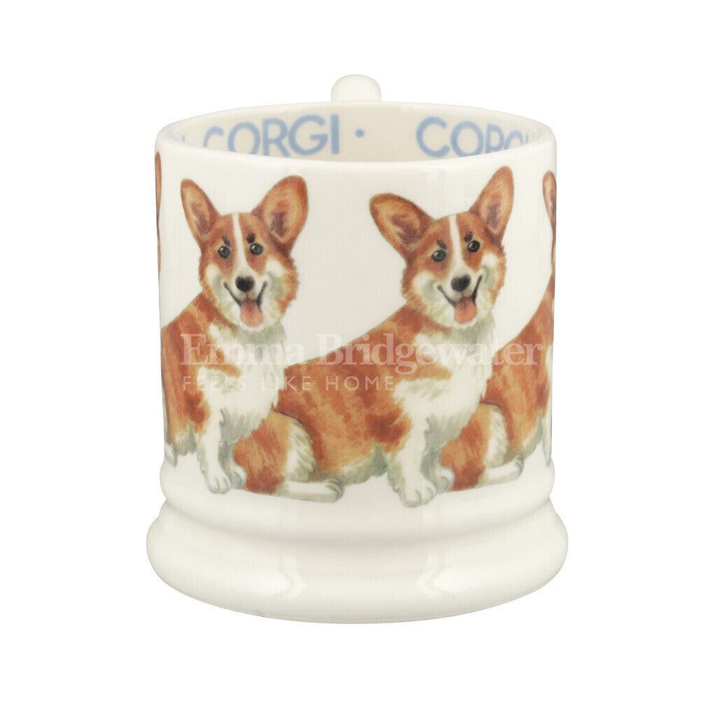 Emma Bridgewater Pembroke Welsh Corgi Half Pint Mug. Handmade in England.