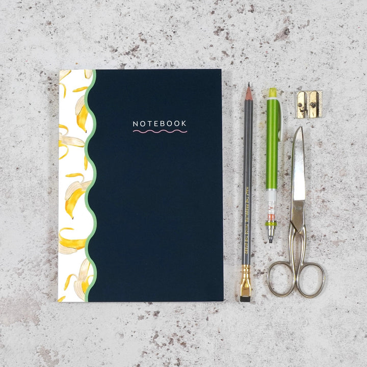 Banana A5 Notebook by Corinne Alexander. Made in the UK