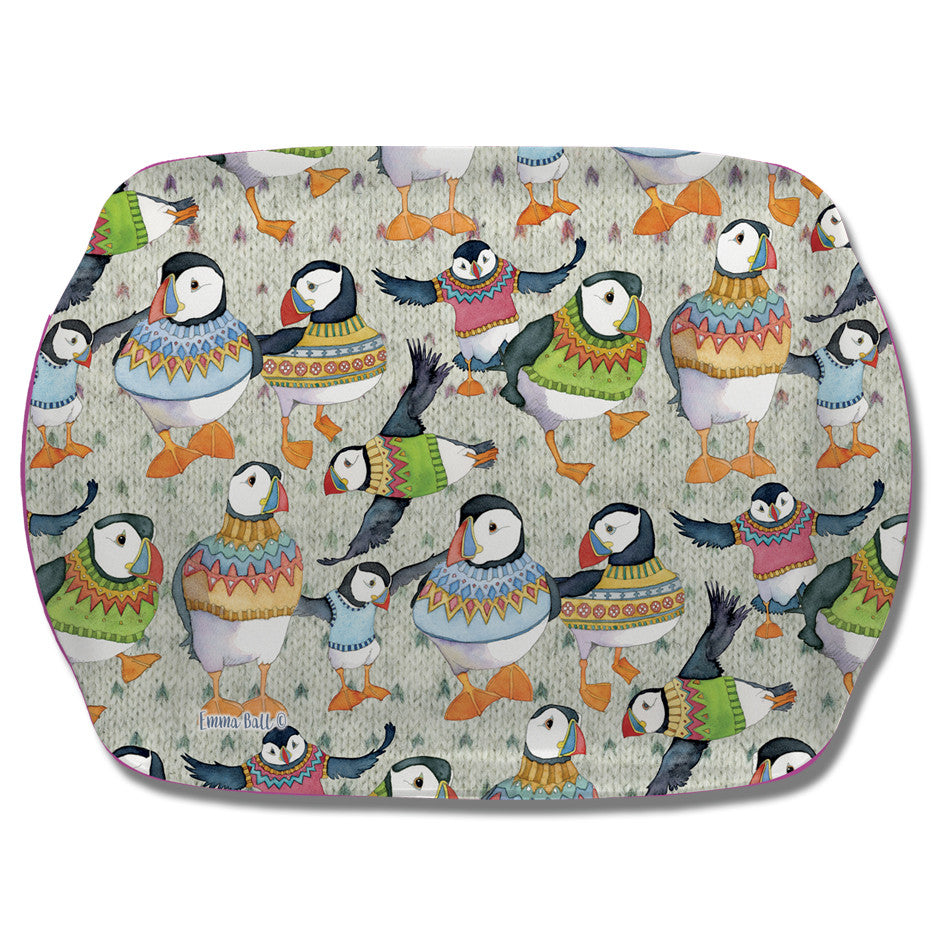 Woolly Puffins Melamine Scatter Tray