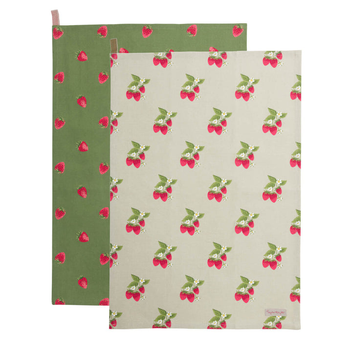 Strawberries Set of 2 Tea Towels by Sophie Allport.