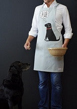 Organic cotton black labrador apron from Sweet William Designs.