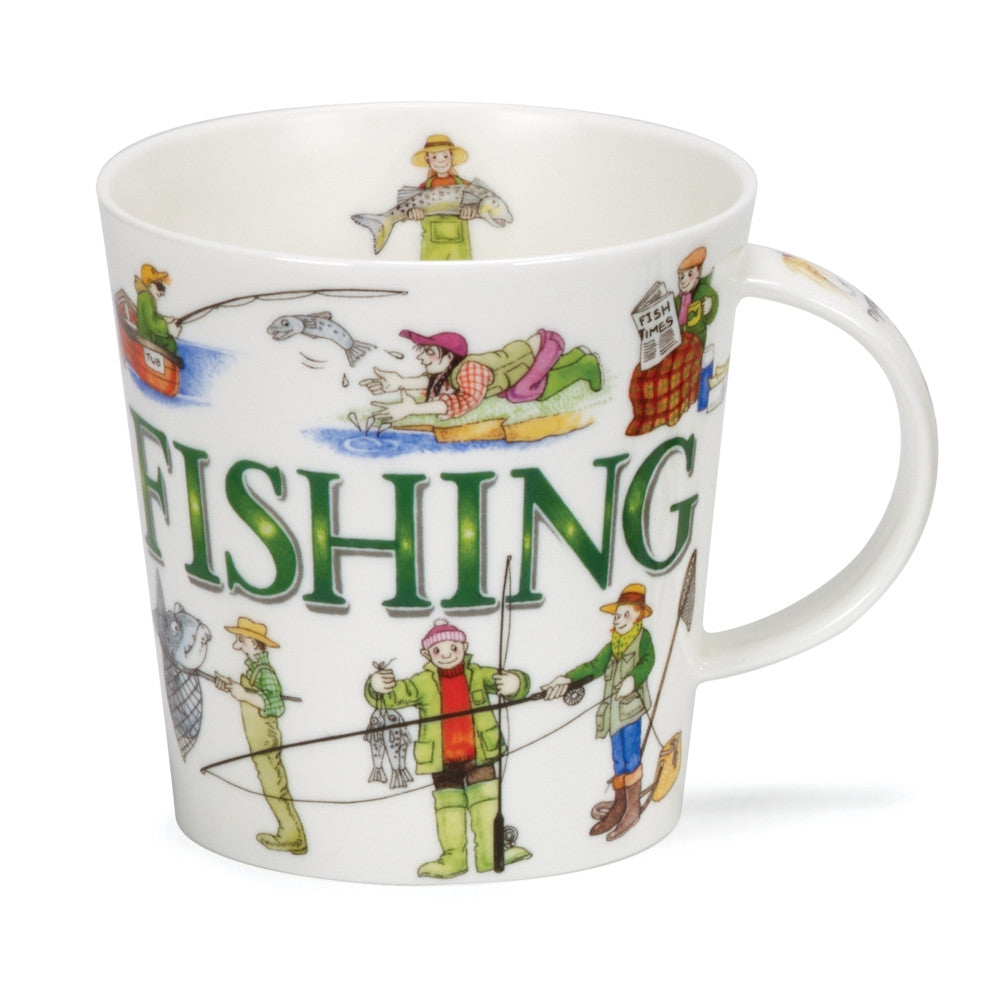 Dunoon Cairngorm Sporting Antics Fine bone china mug - Fishing