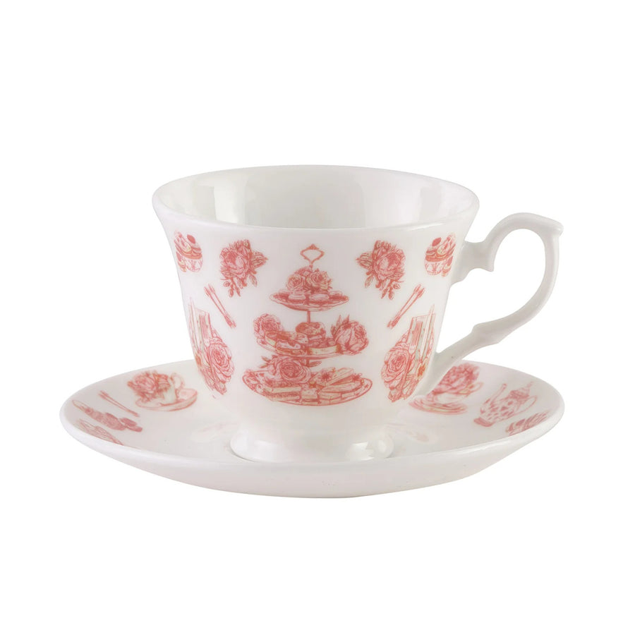 Afternoon Tea China Cup & Saucer by Victoria Eggs. Made in England.