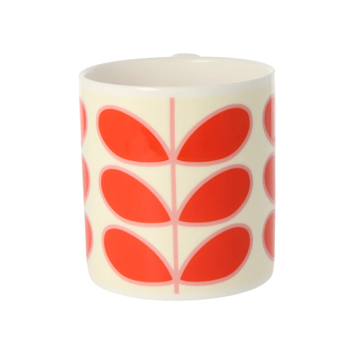 Linear Stem Red Bone China Mug by Orla Kiely