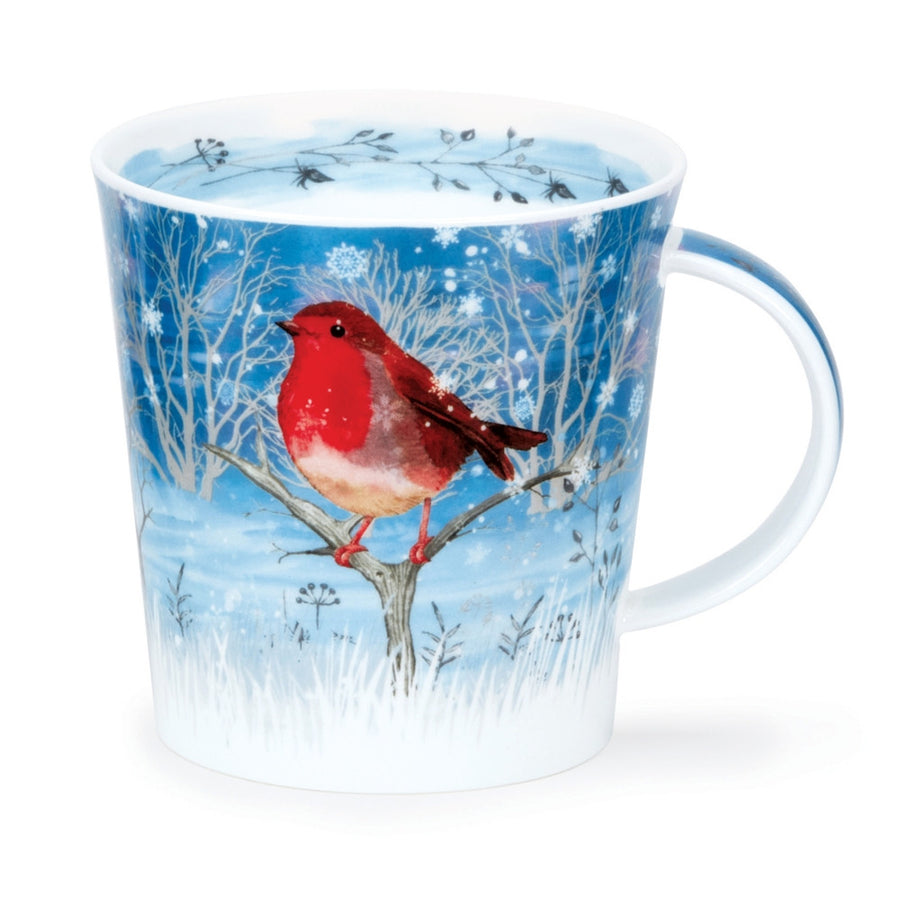 Dunoon Cairngorm Moonlight Robin bone china mug.