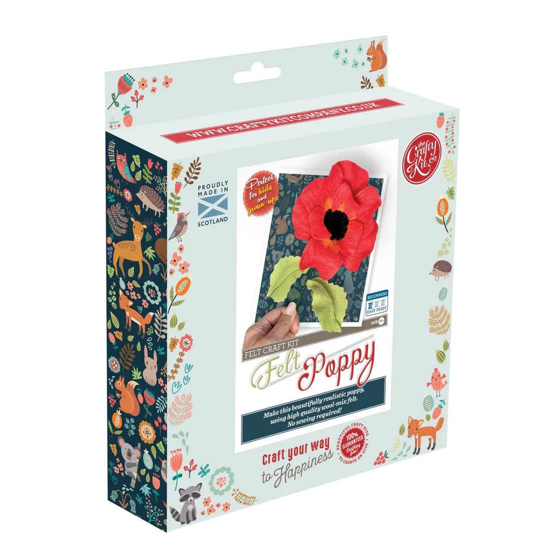 Felt Poppy Craft Kit from The Crafty Kit Co. Made in Scotland
