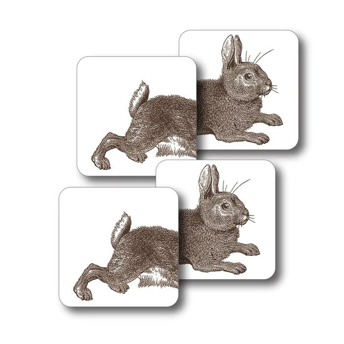 Rabbit & Cabbage Set of 4 Coasters by Thornback and Peel.
