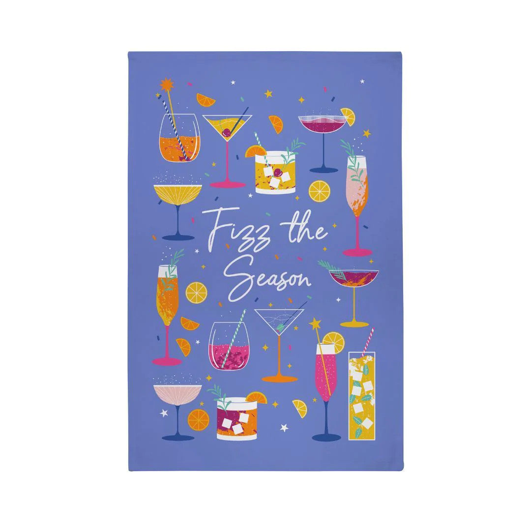 Fizz the Season Recycled Cotton Tea Towel.
