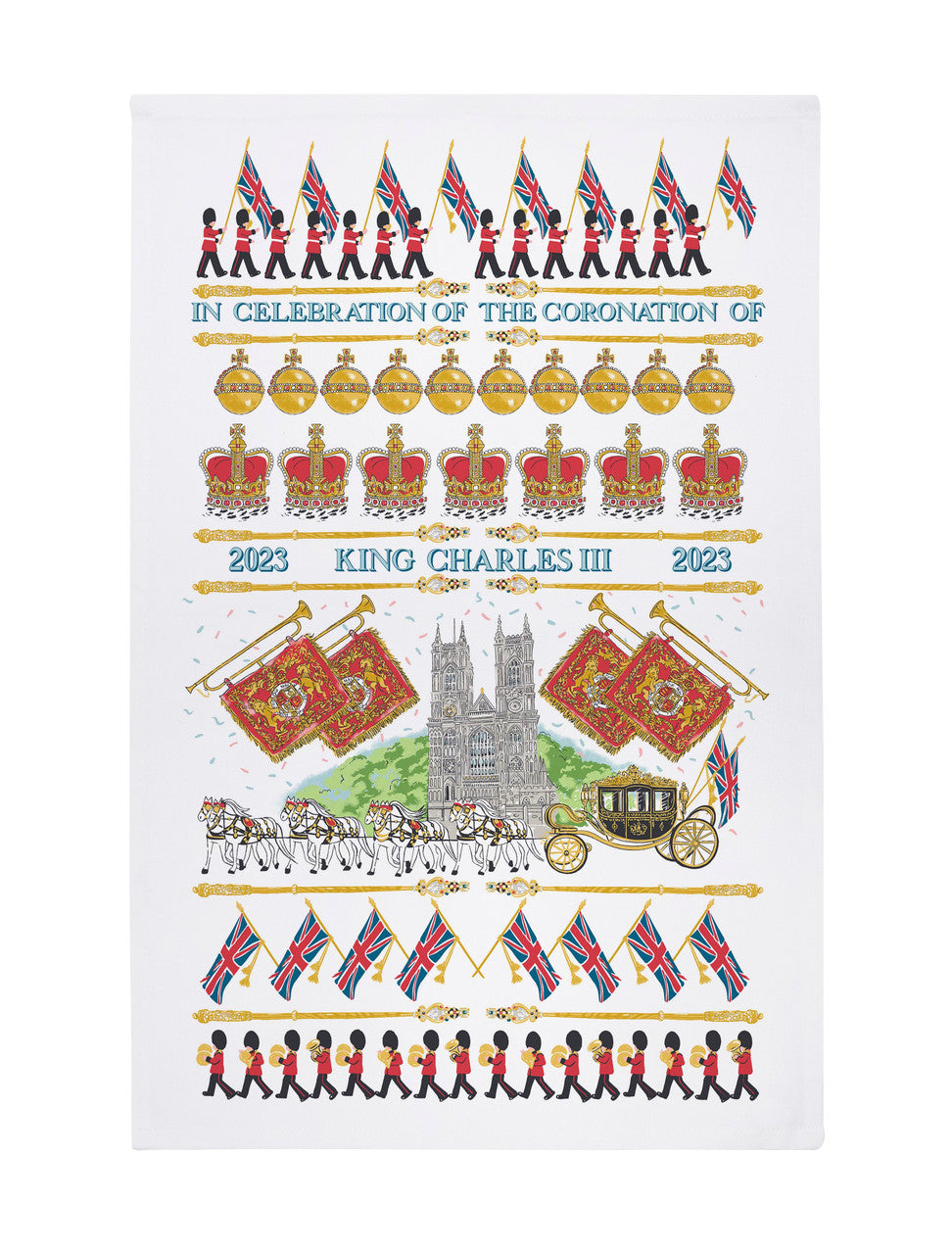 King Charles III Coronation Celebration Cotton Tea Towel