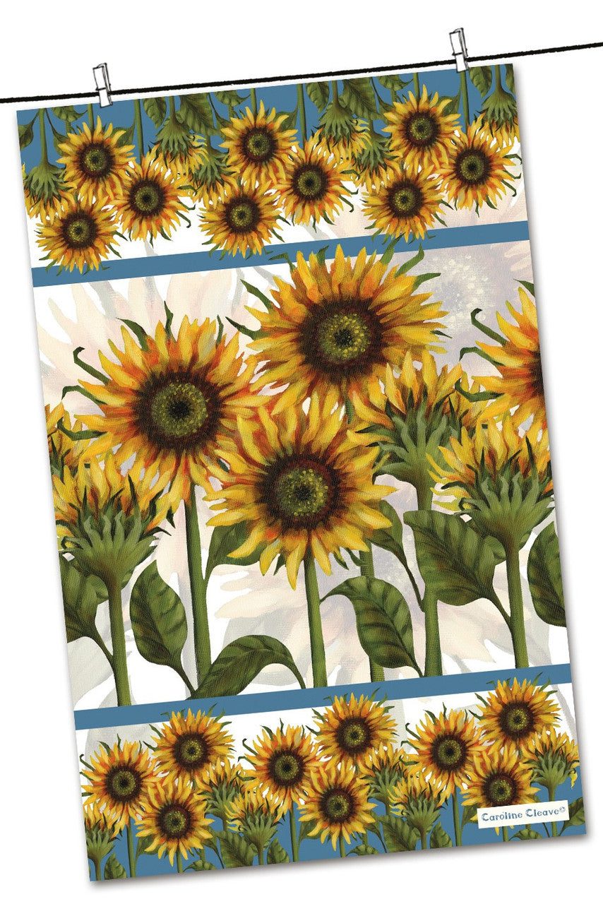 Sunflower 100% cotton tea towel from Emma Ball.