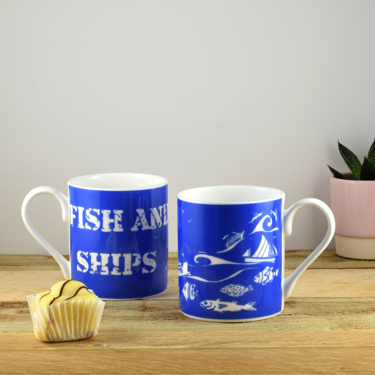 Port & Lemon Fish and Ships Bone China Mug