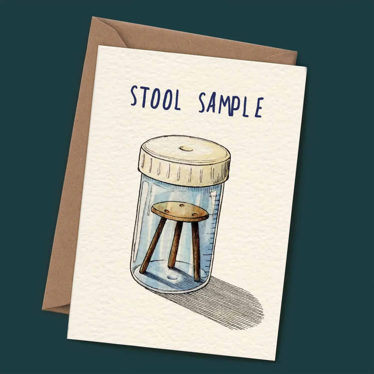 Stool Sample Greetings Card by Bewilderbeest.
