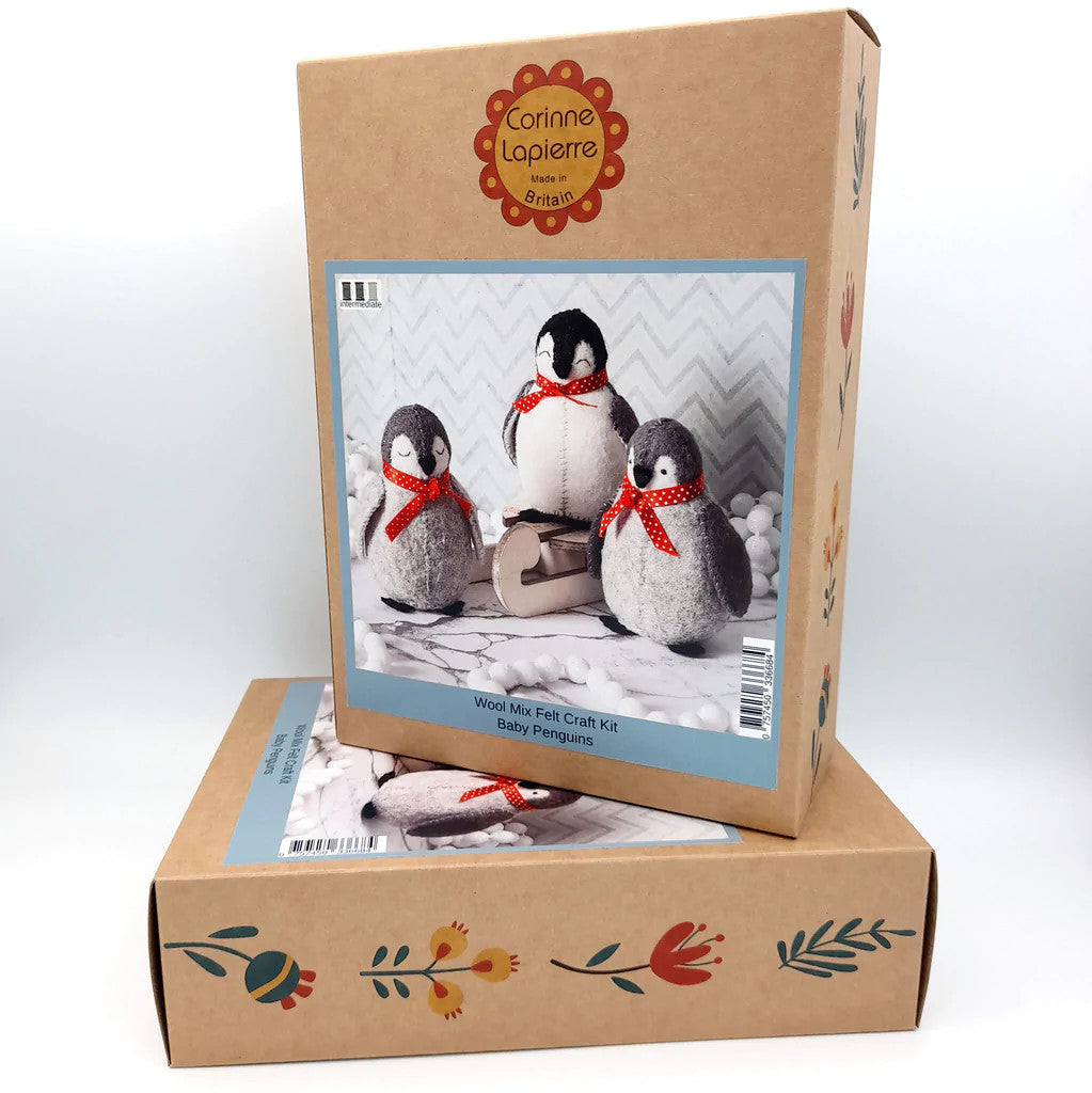 Baby Penguins Wool Mix Felt Craft Kit by Corinne Lapierre