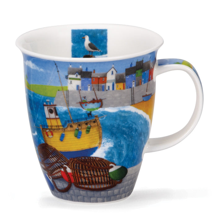 Dunoon Nevis Ahoy! mug. Lobster Pots. Bone china, handmade in England.