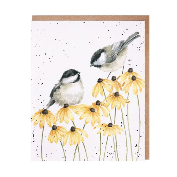 'My Sweet Chickadee' Blank Greetings Card by Hannah Dale for Wrendale Designs.
