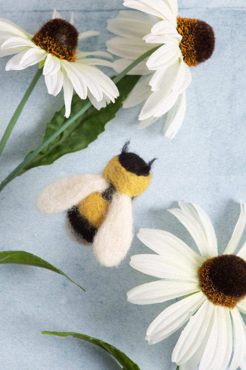 Bee Brooch Felting Kit by Hawthorn Handmade.