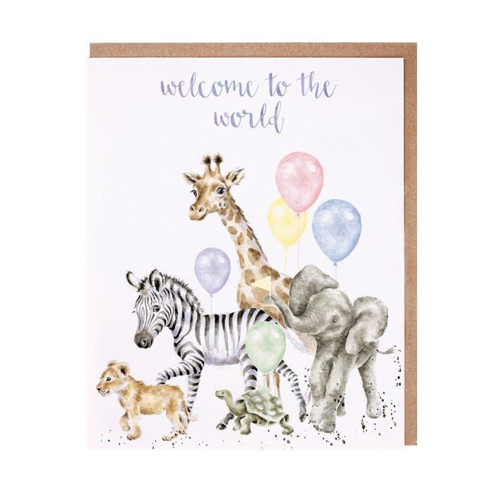 'Welcome to the World' Greetings Card by Hannah Dale for Wrendale Designs. 